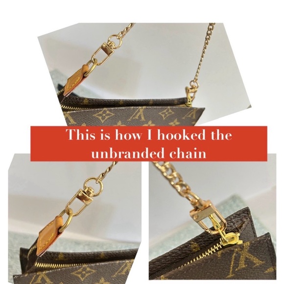 Vintage LOUIS VUITTON Monogram Women’s Bucket Pouch GM Brown, Beige Authentic - Picture 14 of 17